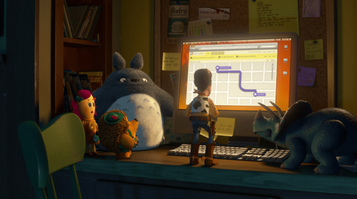 Escena de la película Toy Story en la que aparece Totoro 