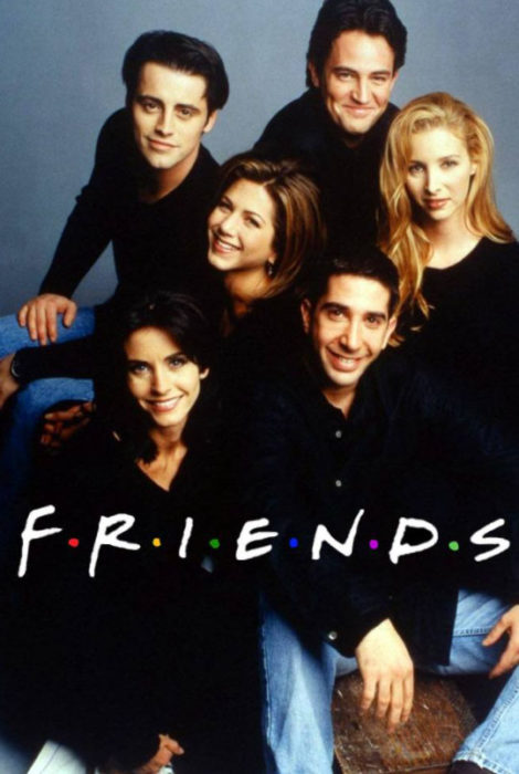 Imagen de la serie Friends en la que aparecen los personajes