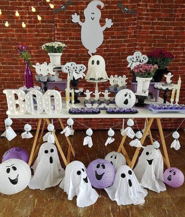 Mesa de dulces para halloween