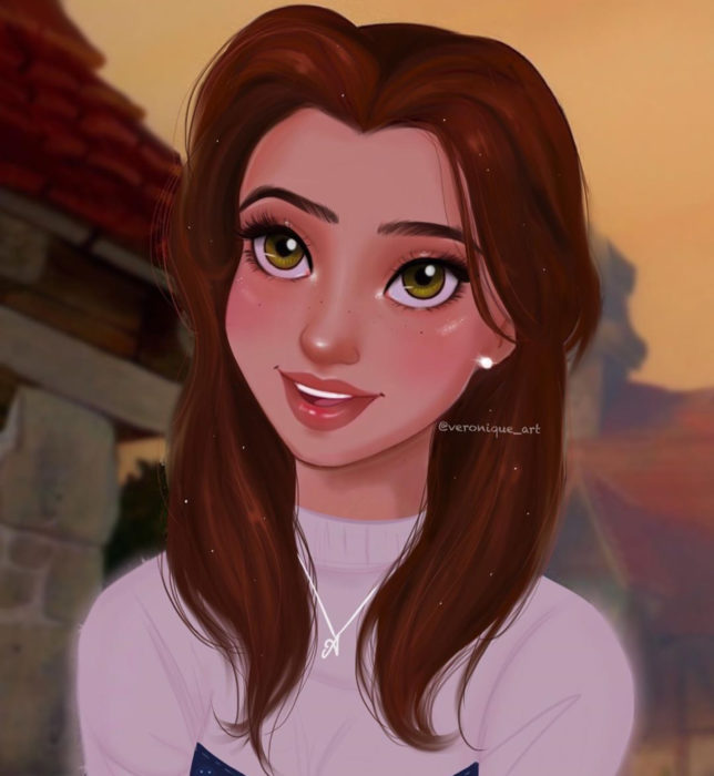 Artista francesa Véronique Pierre ilustra a princesas, príncipes y villanos Disney con un toque moderno; Belle, La Bella y la bestia