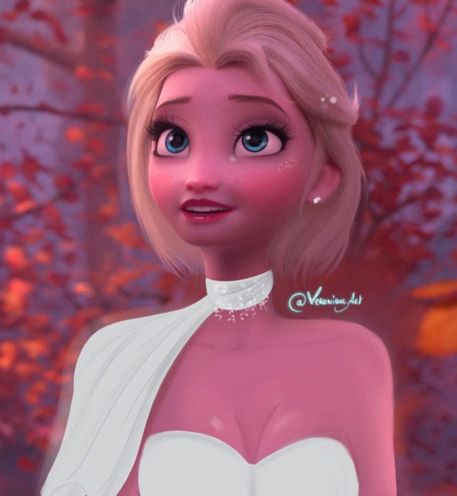 Artista francesa Véronique Pierre ilustra a princesas, príncipes y villanos Disney con un toque moderno; Elsa, Frozen