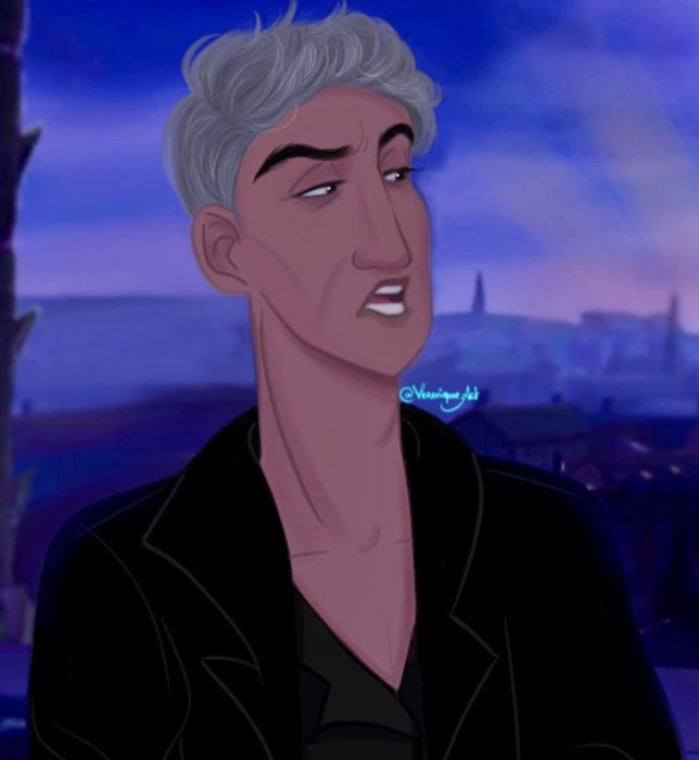 Artista francesa Véronique Pierre ilustra a princesas, príncipes y villanos Disney con un toque moderno; Claude Frollo, El jorobado de Notre Dame