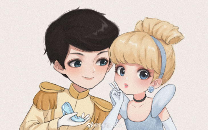 Artista china ilustra princesas Disney en versión tierna; Cenicienta, príncipe Henry