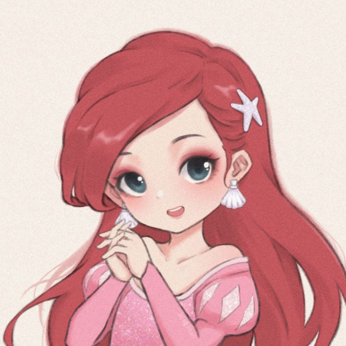 Artista china ilustra princesas Disney en versión tierna; Ariel, La Sirenita