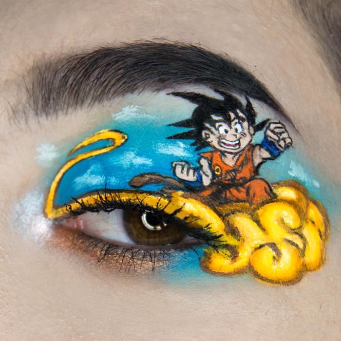 Maquillaje de ojos de goku