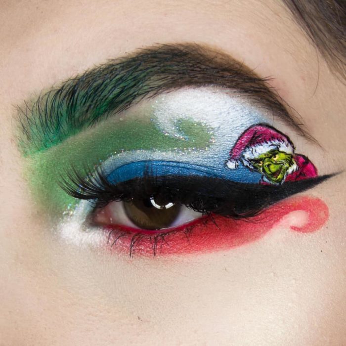 Maquillaje de ojos de El grinch