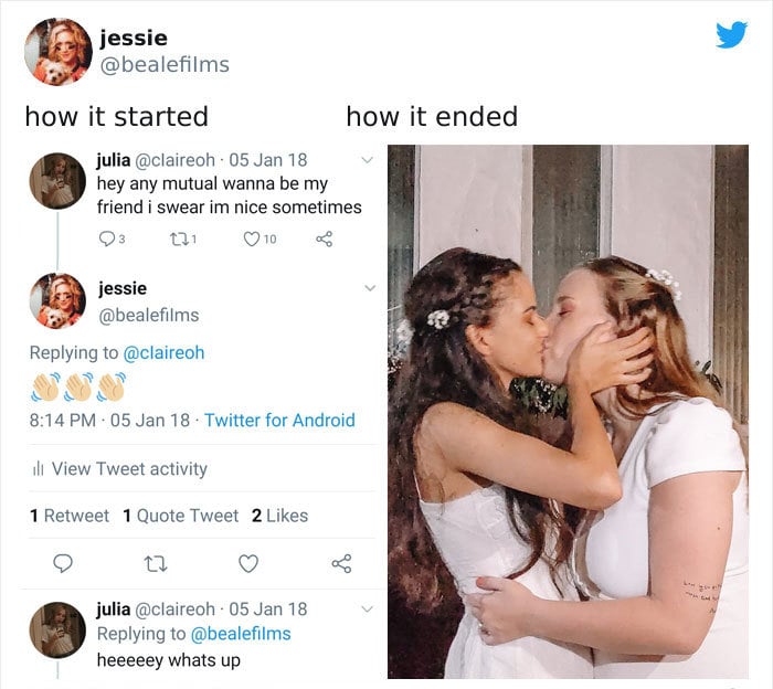 Parejas comparten en twitter su antes y después de iniciar su relación 