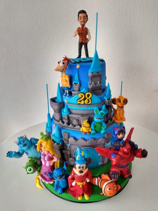 Pastel de fondant de Disney 