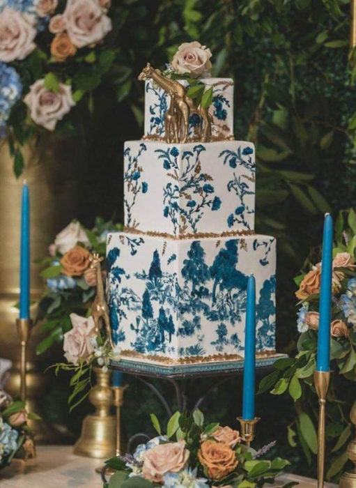 Pasteles de boda creativos y bonitos; pintado a mano