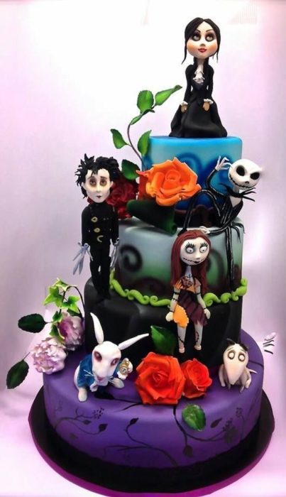 Pastel inspirado en personajes de Tim Burton