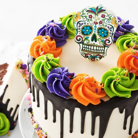 Descubrir 66+ imagen como decorar un pastel de dia de muertos