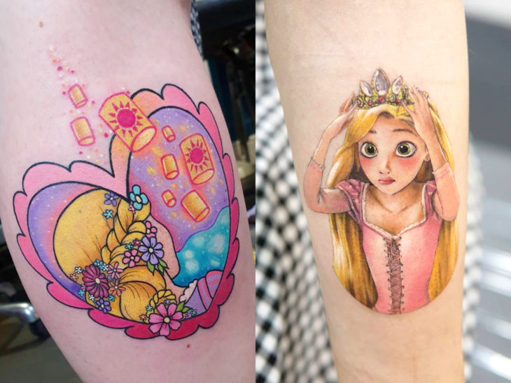 Tatuaje de Disney en el brazo, Enredados, Rapunzel