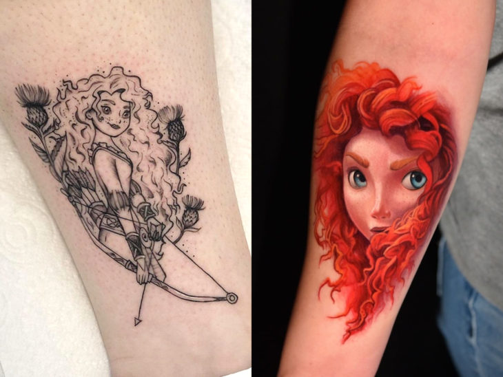 Tatuaje de Disney en el brazo, Valiente, Brave, Mérida