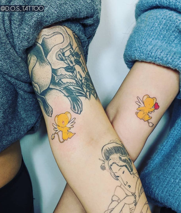 Tatuaje de Sakura Card Captor para mejores amigas o en pareja, Kero pequeño en el brazo