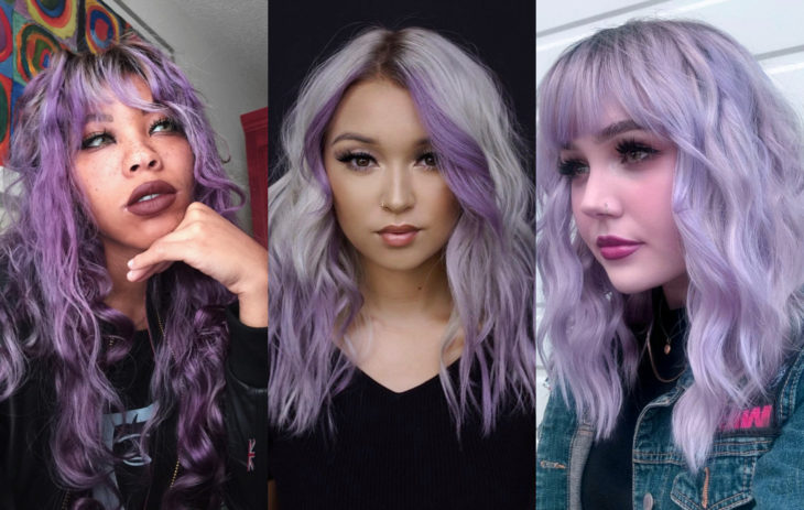 Tintes de cabello tendencia del otoño 2020; color fantasía lavanda