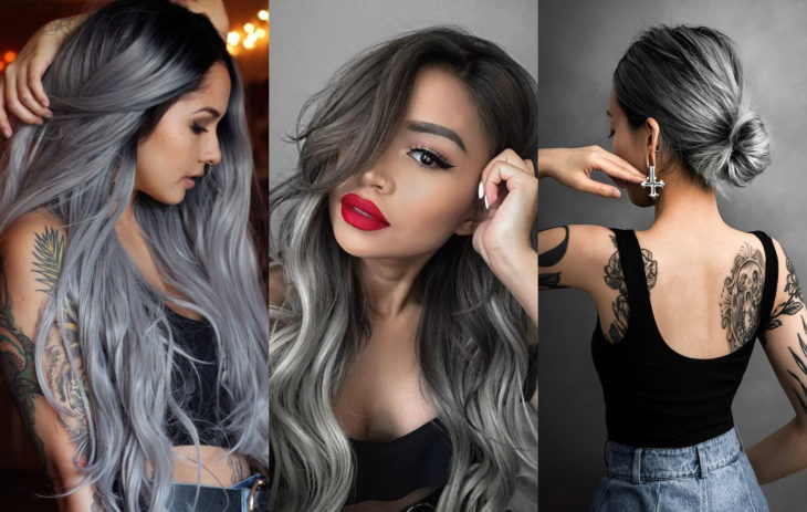 Tintes de cabello tendencia del otoño 2020; color gris