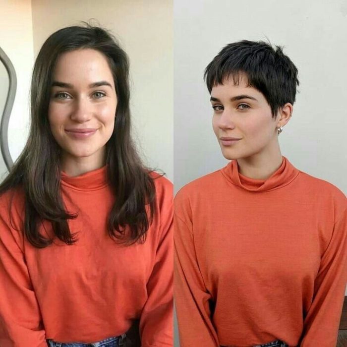 Antes y después de cortes de cabello