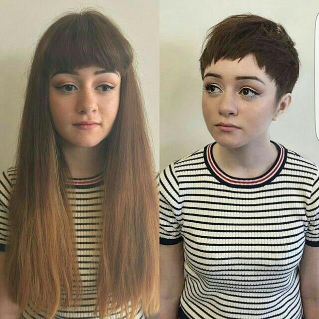 Antes y después de cortes de cabello