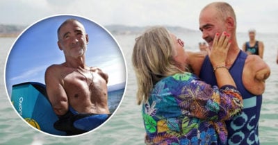 Hombre sin brazos nada a través del Mediterráneo e inspira al mundo entero