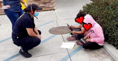 Niñas usan internet de un restaurante para sus clases virtuales y generan ola de solidaridad