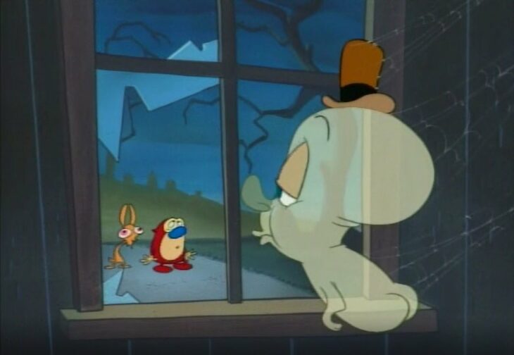 Escena de la caricatura Ren & Stimpy: La casa embrujada