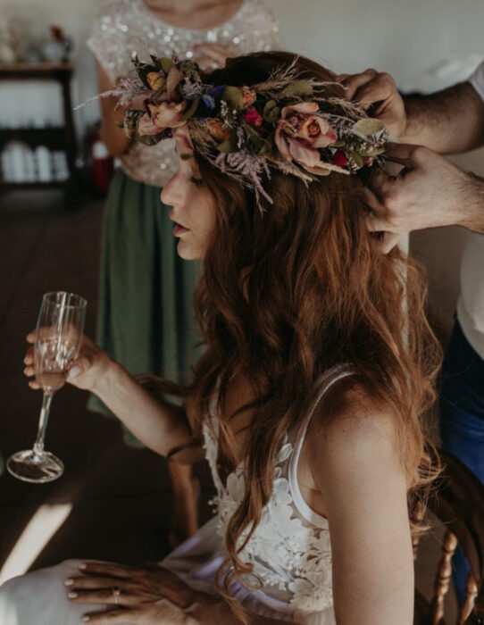 Ideas para una boda vikinga; corona de flores