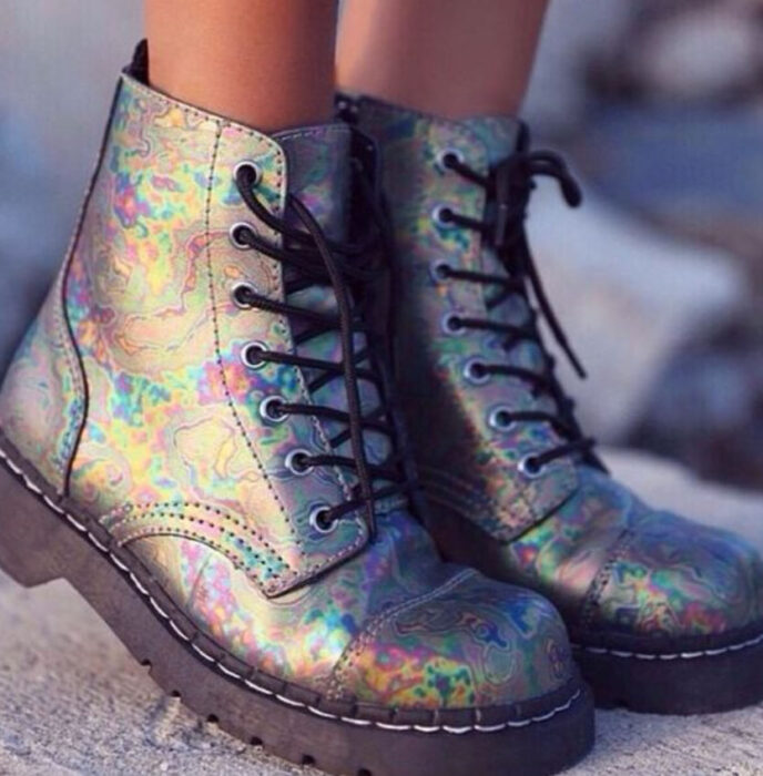 Chunky boots de color tornasol