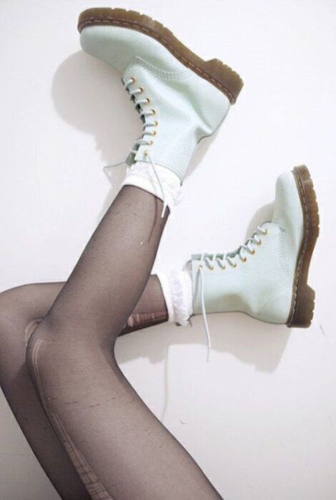 Chunky boots de color verde menta, y suela de goma 