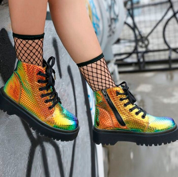 Chunky boots de color amarillo tornasol