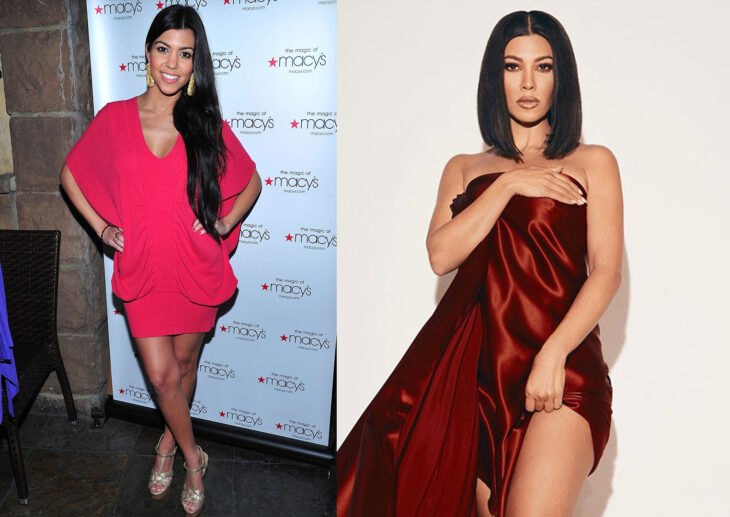 Kourtney Kardashian en el primer episodio de la serie Keeping up With the Kardashian vs el último capítulo 