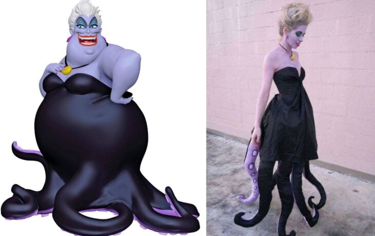 Chica disfrazada como Ursula de La Sirenita