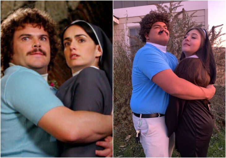 Disfraz de pareja inspirado en la película Nacho Libre