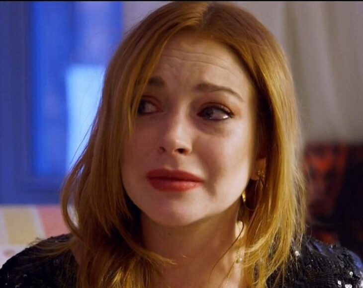 Lindsay Lohan llorando durante una entrevista con Ophra 