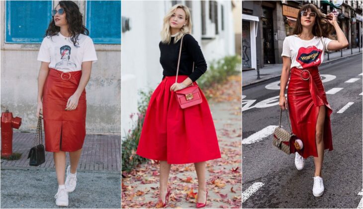 Faldas para mujer en color rojo