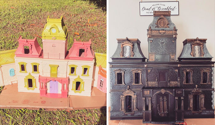 Mamá transforma casa de muñecas en mansiones tenebrosas 