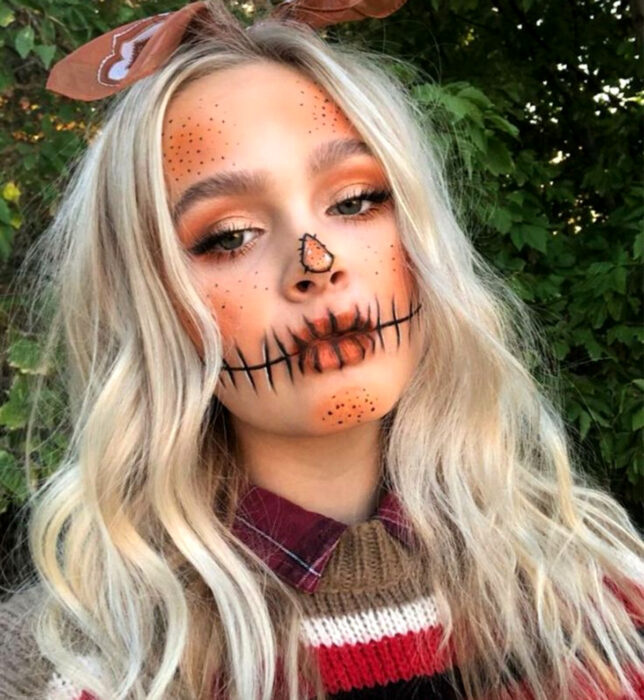 Maquillajes sencillos y creativos para Halloween; espantapájaros