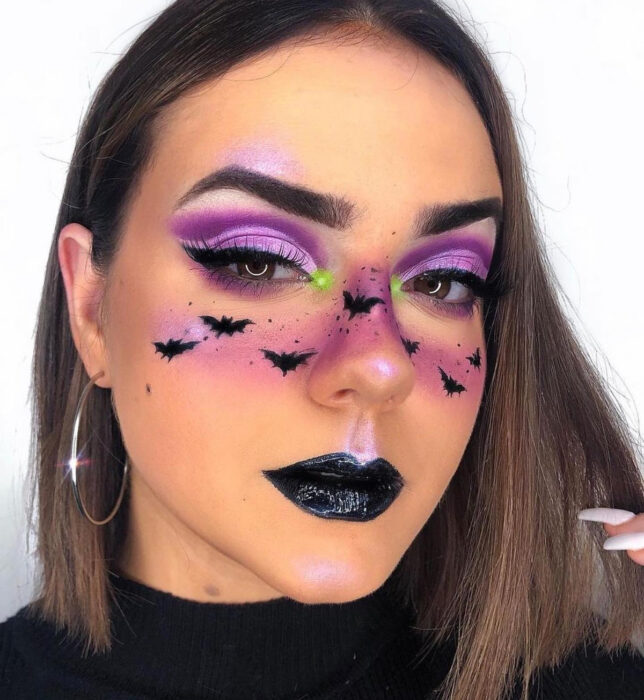 Maquillajes sencillos y creativos para Halloween; murciélagos