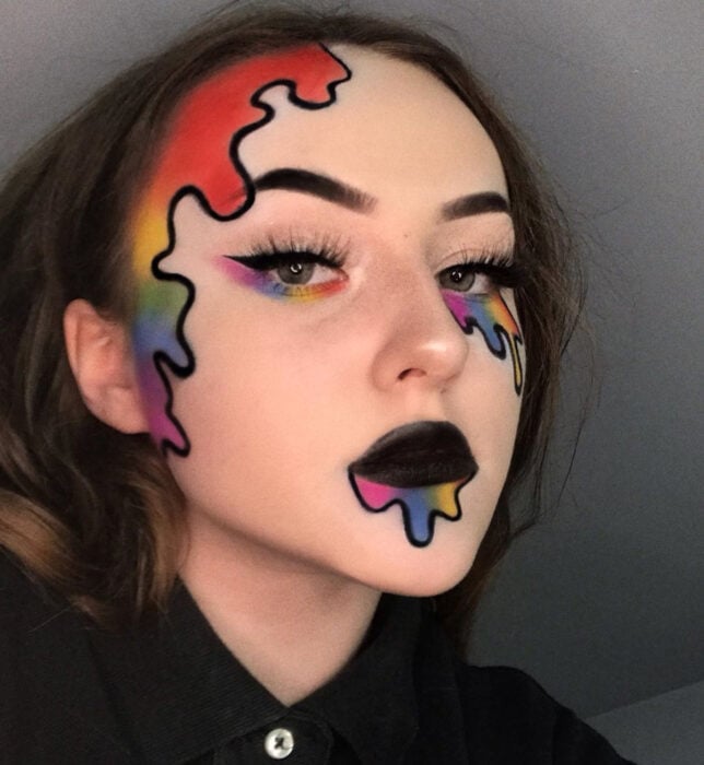 Maquillajes sencillos y creativos para Halloween; arcoíris