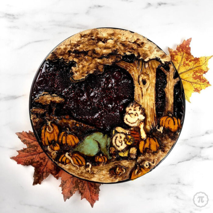 Artista repostera Jessica Clark-Bojin crea pays de Halloween; Charlie Brown, Linus van Pelt y Sally