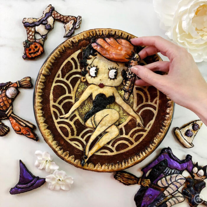 Artista repostera Jessica Clark-Bojin crea pays de Halloween; Betty Boop