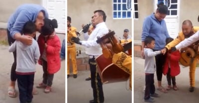 Niño le regala serenata a su mamá y le paga al mariachi con un par de canicas