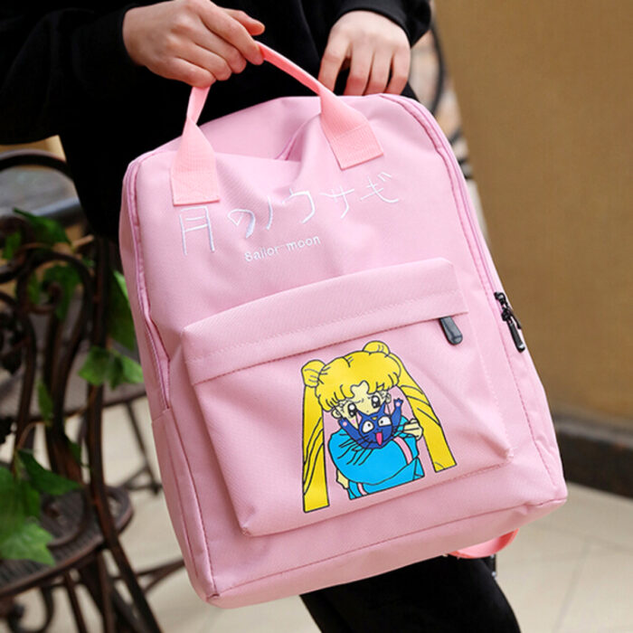 Regalos de Sailor Moon; mochila rosa con estampado de Serena Tsukino