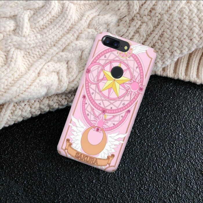 Case para teléfono en color rosa inspirado en sakura card captor