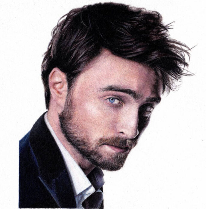 Artista Shaun Mckenzie pinta retratos realistas con lápices de colores; Daniel Radcliffe, Harry Potter