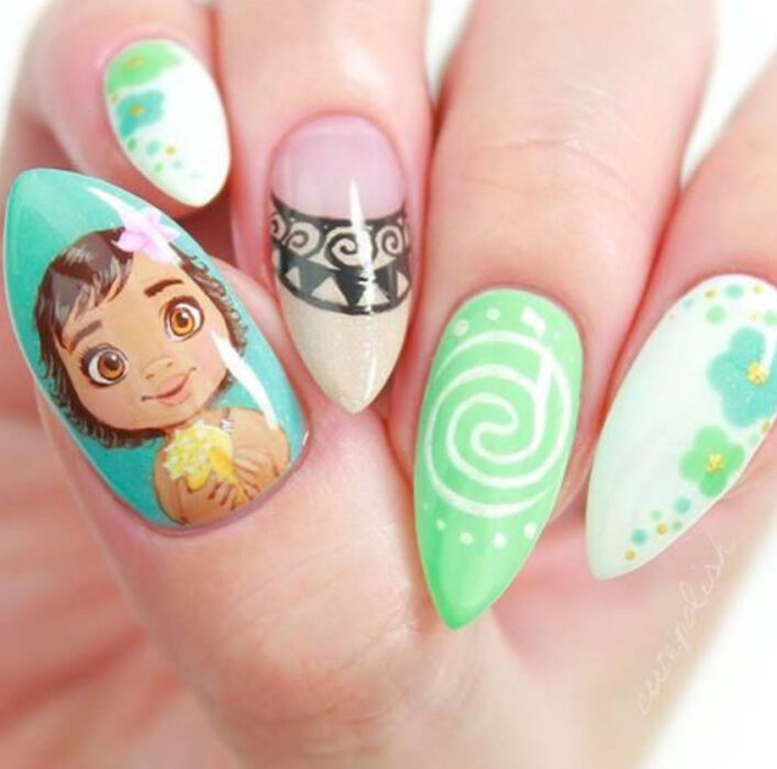 Manicura inspirada en Disney, de la película 'Moana'