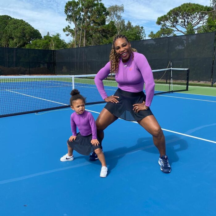 Serena Williams jugando Tenis junto a su hija Olympia 