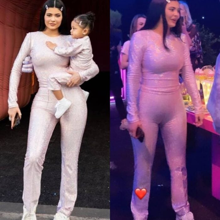Kylie Jenner en una comparación de la realidad vs los filtros que usa en su cuenta de Instagram 