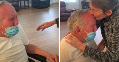 Pareja de abuelitos se reúne después de 215 días separados