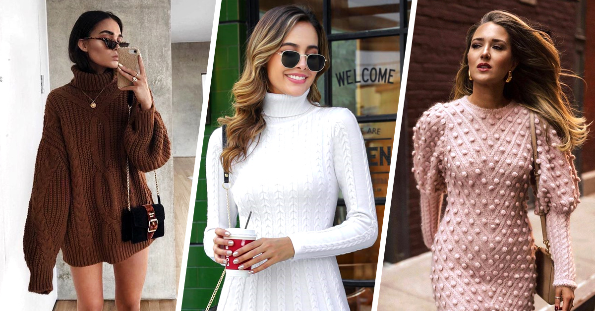 Vestidos tejidos para usar en el invierno y