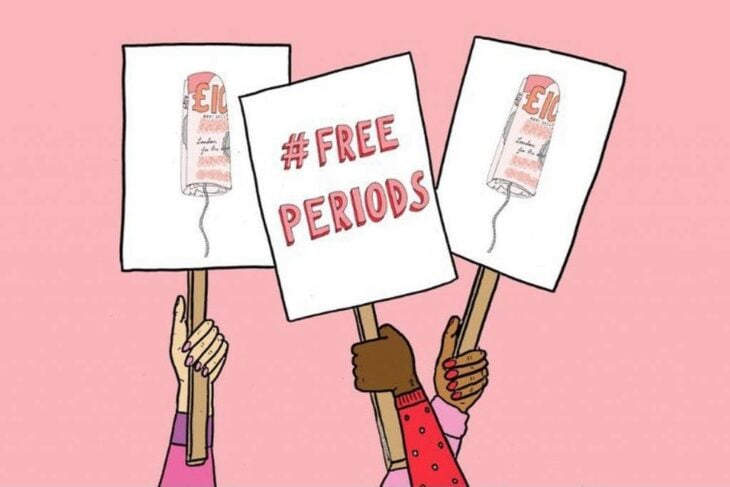 Dibujo alusivo a los productos de higiene menstrual gratuitos